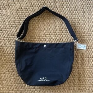 A.P.C. Journal Satchel-Black Nylon Crossbody/Shoulder Bag